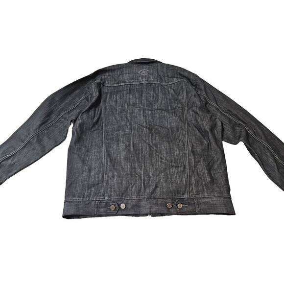 NWT CEZER Denim Jacket Men’s Black Embroidered Patches 100% Cotton Size 2X - Picture 2 of 12